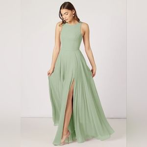 Azazie Lindie Dress Size 6 in Dusty Sage, NWT